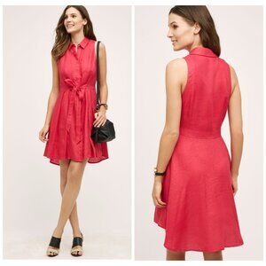 Anthropologie Vibrant Pink Mini Dress